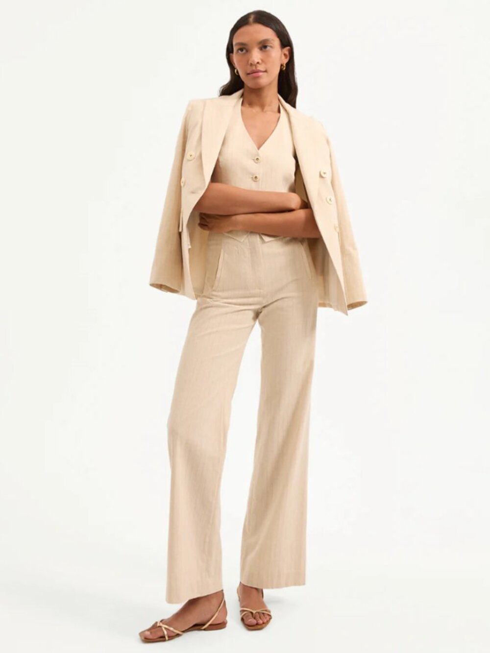VERONICA BEARD Jude Metallic Pinstripe Pant *NWT* — Part of a 3-pc Set —
